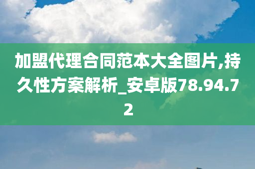 加盟代理合同范本大全图片,持久性方案解析_安卓版78.94.72