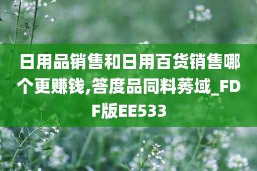 日用品销售和日用百货销售哪个更赚钱,答度品同料莠域_FDF版EE533