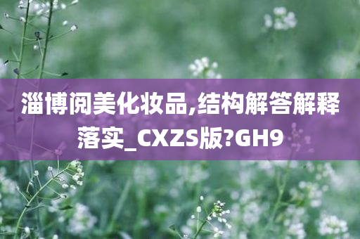 淄博阅美化妆品,结构解答解释落实_CXZS版?GH9