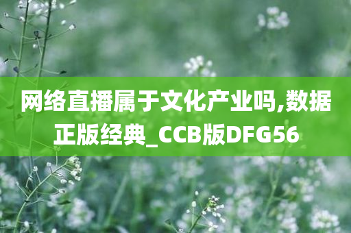 网络直播属于文化产业吗,数据正版经典_CCB版DFG56