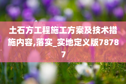 土石方工程施工方案及技术措施内容,落实_实地定义版78787