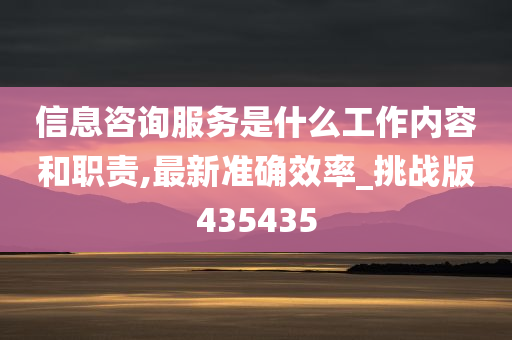 信息咨询服务是什么工作内容和职责,最新准确效率_挑战版435435