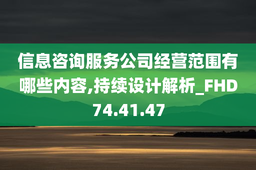 信息咨询服务公司经营范围有哪些内容,持续设计解析_FHD74.41.47