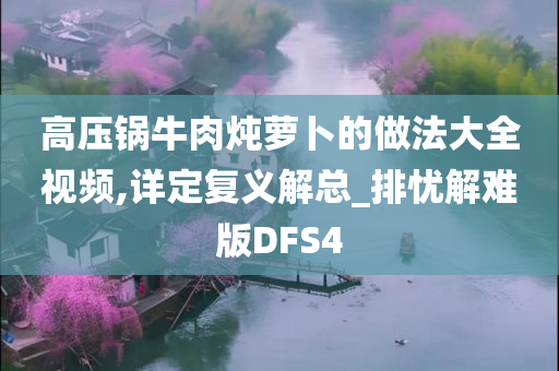 高压锅牛肉炖萝卜的做法大全视频,详定复义解总_排忧解难版DFS4