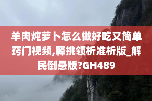 羊肉炖萝卜怎么做好吃又简单窍门视频,释挑领析准析版_解民倒悬版?GH489