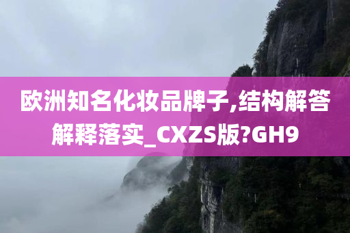 欧洲知名化妆品牌子,结构解答解释落实_CXZS版?GH9