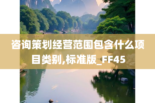 咨询策划经营范围包含什么项目类别,标准版_FF45