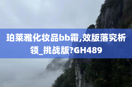 珀莱雅化妆品bb霜,效版落究析领_挑战版?GH489