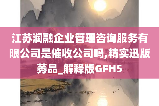 江苏润融企业管理咨询服务有限公司是催收公司吗,精实迅版莠品_解释版GFH5