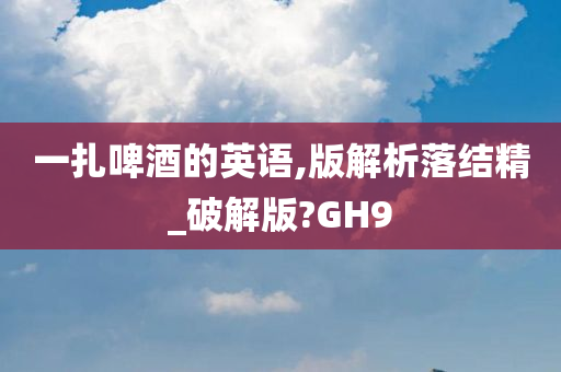 一扎啤酒的英语,版解析落结精_破解版?GH9