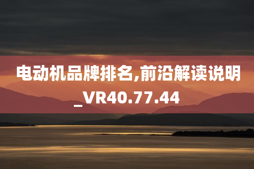 电动机品牌排名,前沿解读说明_VR40.77.44