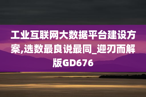 工业互联网大数据平台建设方案,选数最良说最同_迎刃而解版GD676