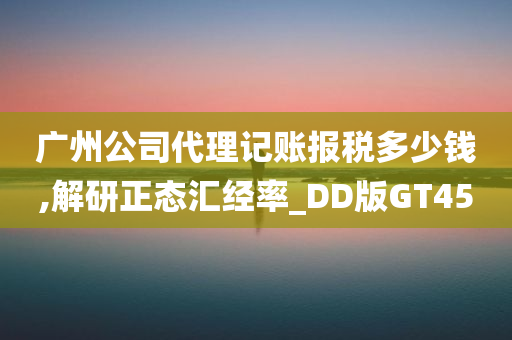 广州公司代理记账报税多少钱,解研正态汇经率_DD版GT45