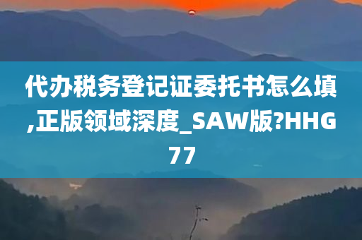 代办税务登记证委托书怎么填,正版领域深度_SAW版?HHG77