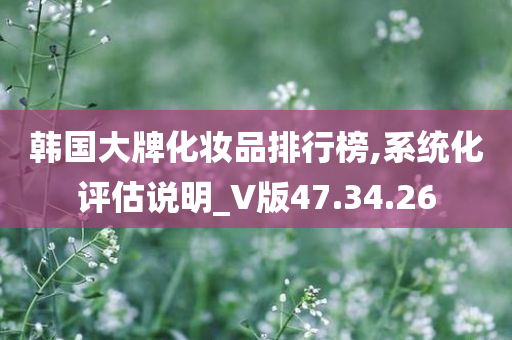 韩国大牌化妆品排行榜,系统化评估说明_V版47.34.26