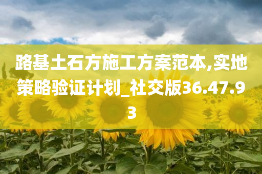 路基土石方施工方案范本,实地策略验证计划_社交版36.47.93