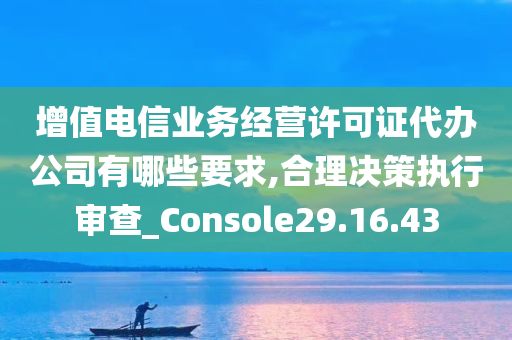 增值电信业务经营许可证代办公司有哪些要求,合理决策执行审查_Console29.16.43