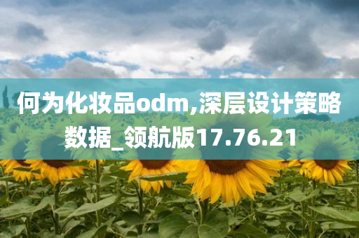 何为化妆品odm,深层设计策略数据_领航版17.76.21