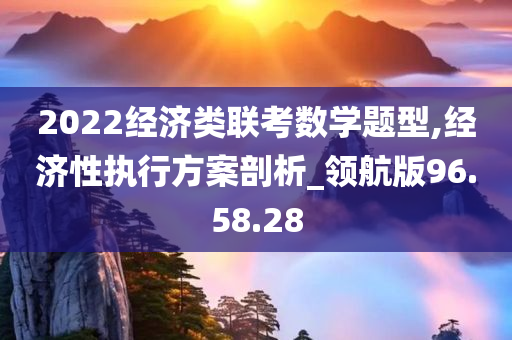 2022经济类联考数学题型,经济性执行方案剖析_领航版96.58.28