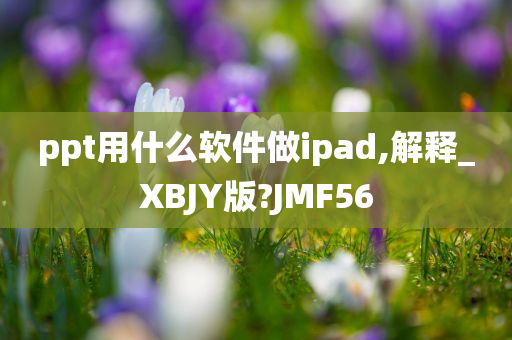 ppt用什么软件做ipad,解释_XBJY版?JMF56