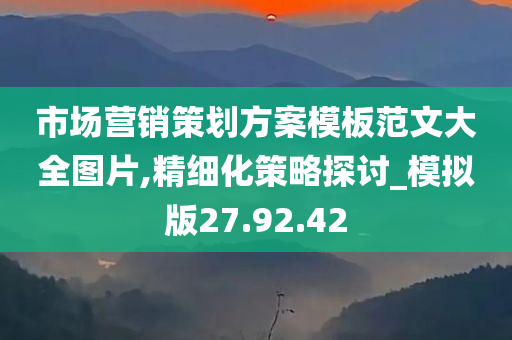 市场营销策划方案模板范文大全图片,精细化策略探讨_模拟版27.92.42