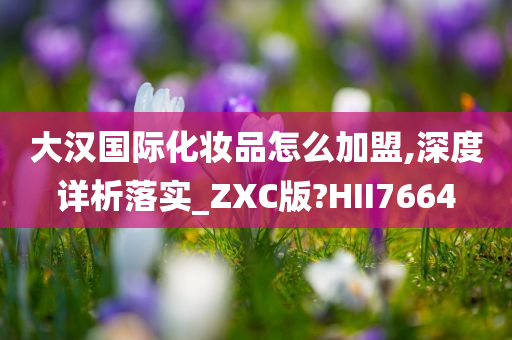 大汉国际化妆品怎么加盟,深度详析落实_ZXC版?HII7664