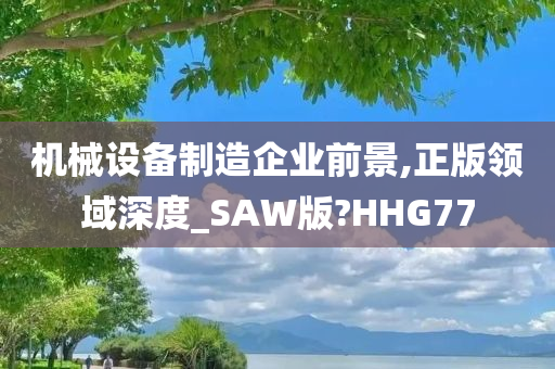 机械设备制造企业前景,正版领域深度_SAW版?HHG77