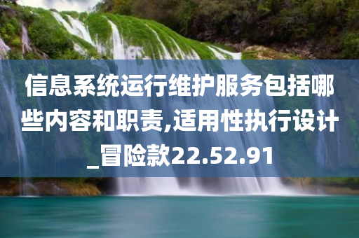 信息系统运行维护服务包括哪些内容和职责,适用性执行设计_冒险款22.52.91