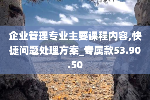 企业管理专业主要课程内容,快捷问题处理方案_专属款53.90.50