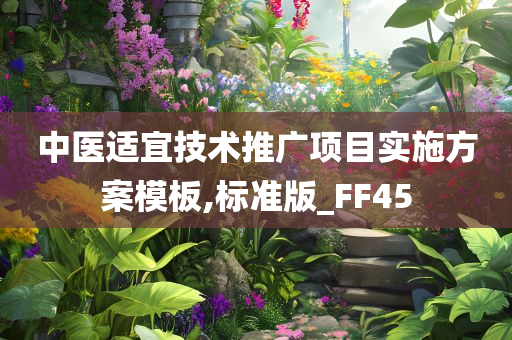 中医适宜技术推广项目实施方案模板,标准版_FF45