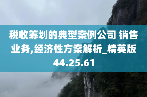 税收筹划的典型案例公司 销售业务,经济性方案解析_精英版44.25.61