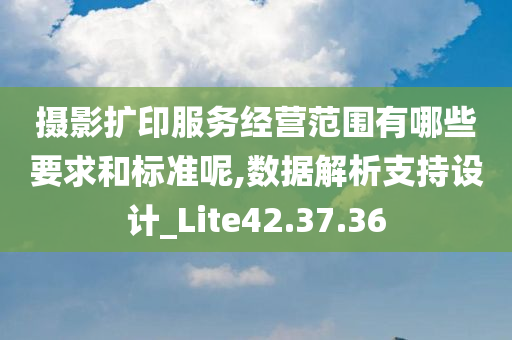 摄影扩印服务经营范围有哪些要求和标准呢,数据解析支持设计_Lite42.37.36