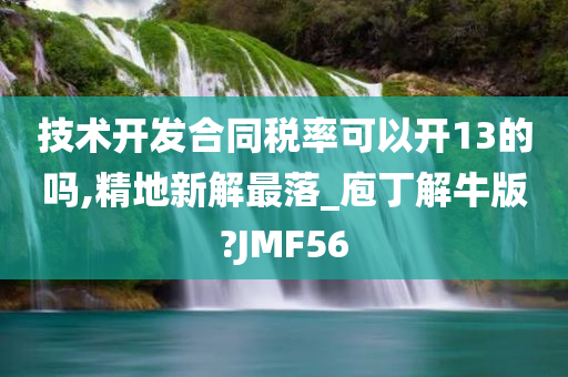 技术开发合同税率可以开13的吗,精地新解最落_庖丁解牛版?JMF56