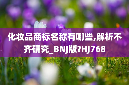 化妆品商标名称有哪些,解析不齐研究_BNJ版?HJ768