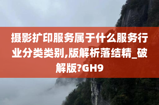 摄影扩印服务属于什么服务行业分类类别,版解析落结精_破解版?GH9