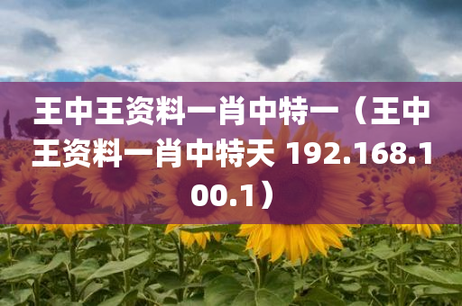 王中王资料一肖中特一（王中王资料一肖中特天 192.168.100.1）