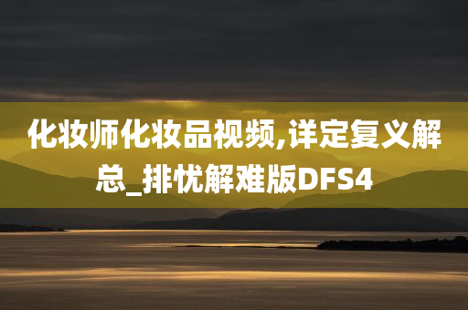 化妆师化妆品视频,详定复义解总_排忧解难版DFS4