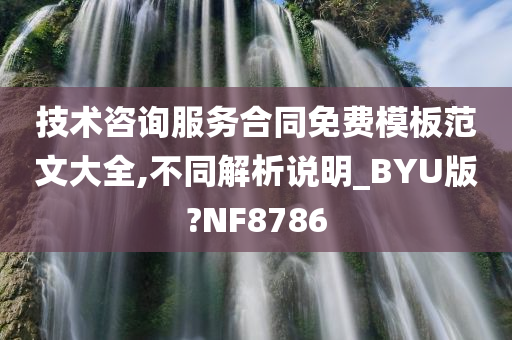 技术咨询服务合同免费模板范文大全,不同解析说明_BYU版?NF8786