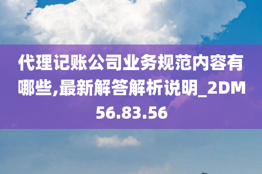 代理记账公司业务规范内容有哪些,最新解答解析说明_2DM56.83.56