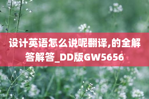 设计英语怎么说呢翻译,的全解答解答_DD版GW5656