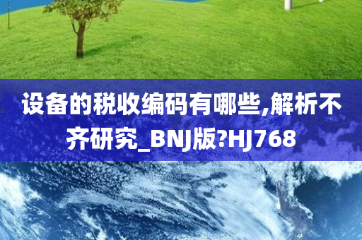 设备的税收编码有哪些,解析不齐研究_BNJ版?HJ768