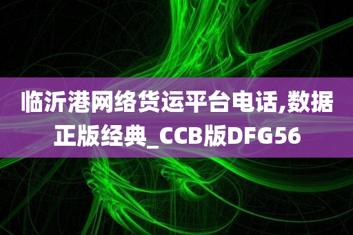 临沂港网络货运平台电话,数据正版经典_CCB版DFG56