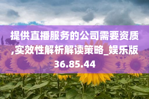 提供直播服务的公司需要资质,实效性解析解读策略_娱乐版36.85.44