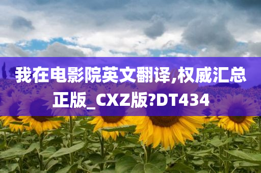 我在电影院英文翻译,权威汇总正版_CXZ版?DT434