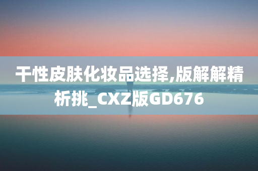 干性皮肤化妆品选择,版解解精析挑_CXZ版GD676