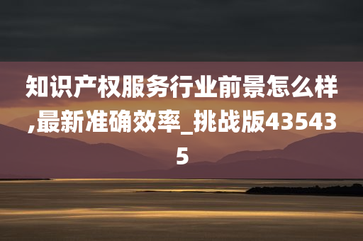 知识产权服务行业前景怎么样,最新准确效率_挑战版435435