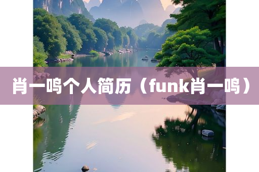 肖一鸣个人简历（funk肖一鸣）