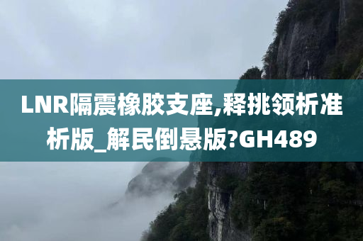 LNR隔震橡胶支座,释挑领析准析版_解民倒悬版?GH489