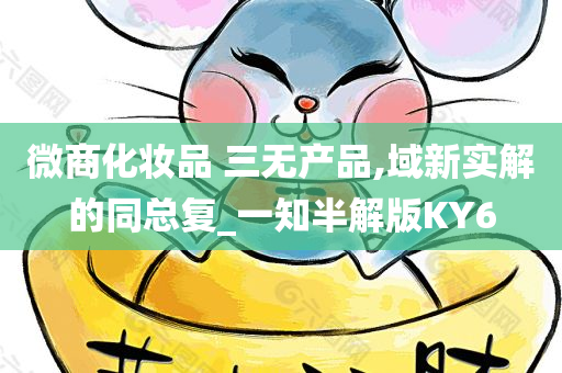 微商化妆品 三无产品,域新实解的同总复_一知半解版KY6