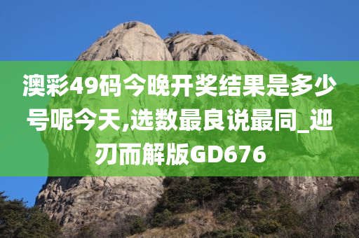 澳彩49码今晚开奖结果是多少号呢今天,选数最良说最同_迎刃而解版GD676